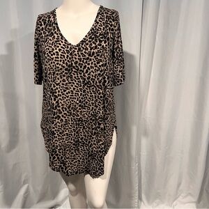 Leopard Print V-Neck Women's Top